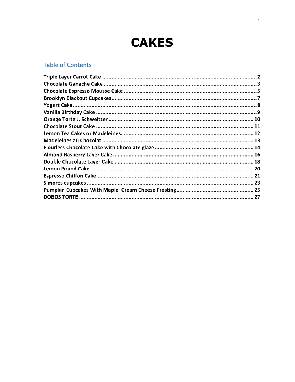 Table of Contents Triple Layer Carrot Cake