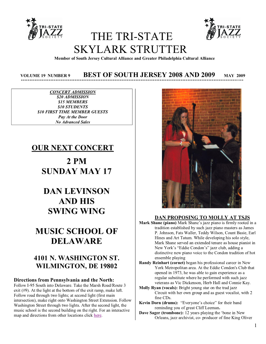THE TRI-STATE SKYLARK STRUTTER Member of South Jersey Cultural Alliance and Greater Philadelphia Cultural Alliance