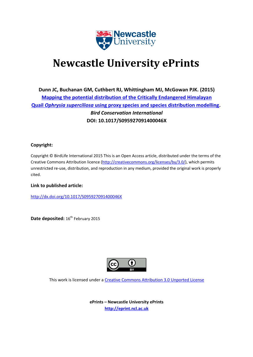 Newcastle University Eprints