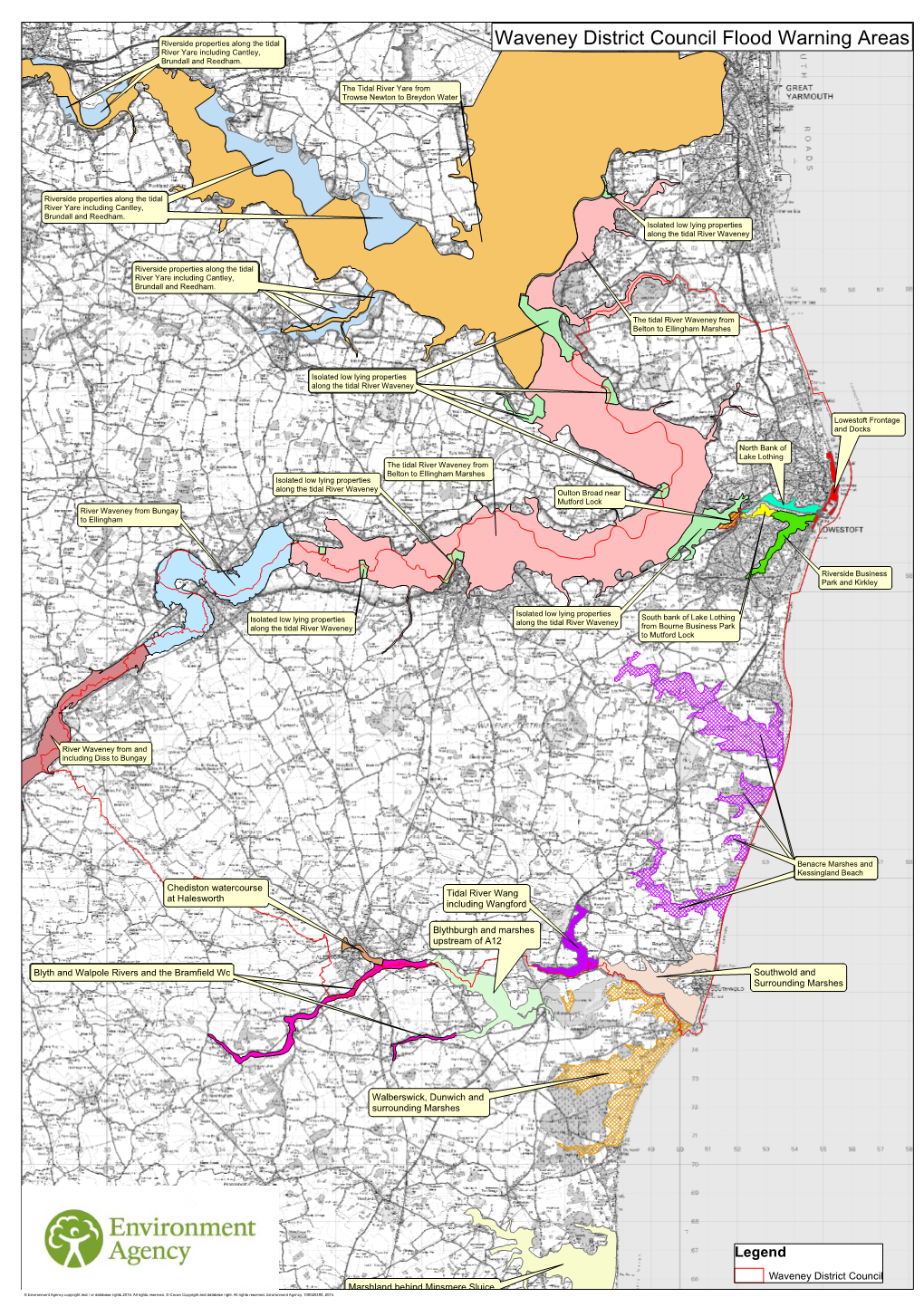 Waveney District Council Flood Warning Areas Rriivveerr Yyaarree Iinncclluuddiinngg Ccaannttlleeyy,, Bbrruunnddaallll Aanndd Rreeeeddhhaamm