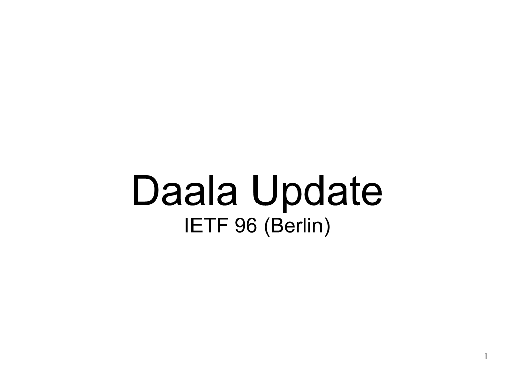 Daala Update IETF 96 (Berlin)