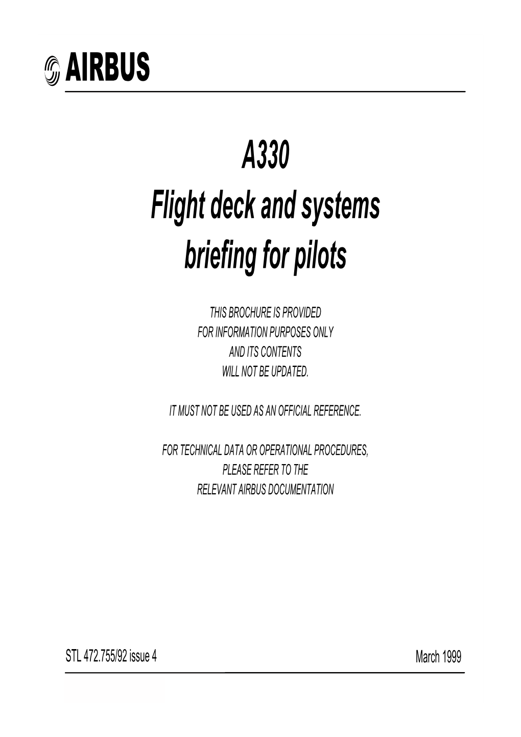 AIRBUS A330 Flight Deck and Systems Briefing for Pilots