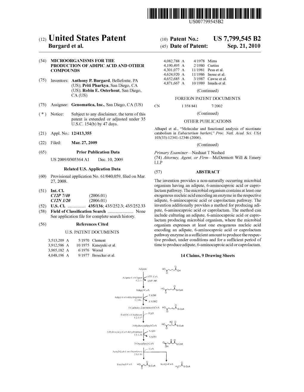 (12) United States Patent (10) Patent No.: US 7,799,545 B2 Burgard Et Al