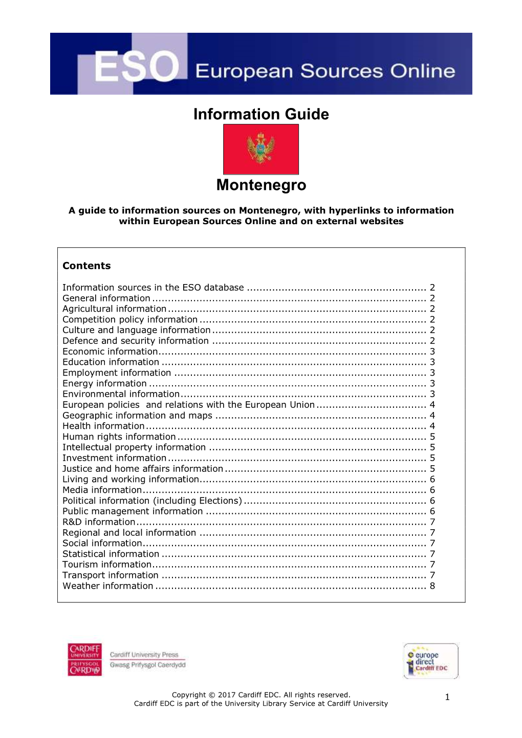 Information Guide Montenegro