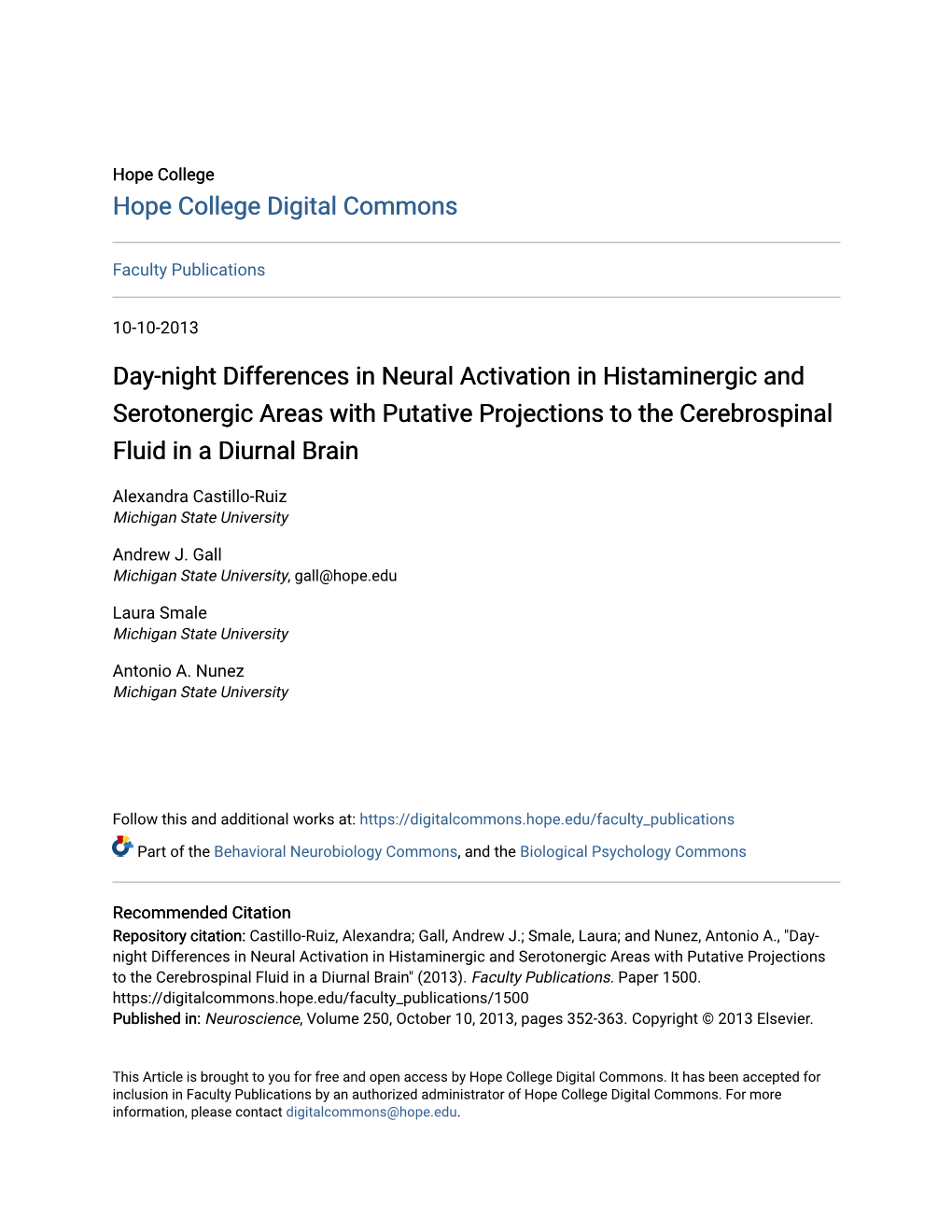Day-Night Differences in Neural Activation in Histaminergic and Serotonergic Areas with Putative Projections to the Cerebrospinal Fluid in a Diurnal Brain