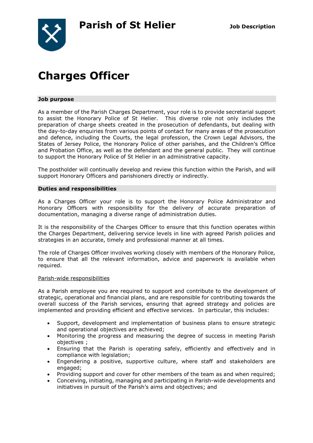 Charges Officer