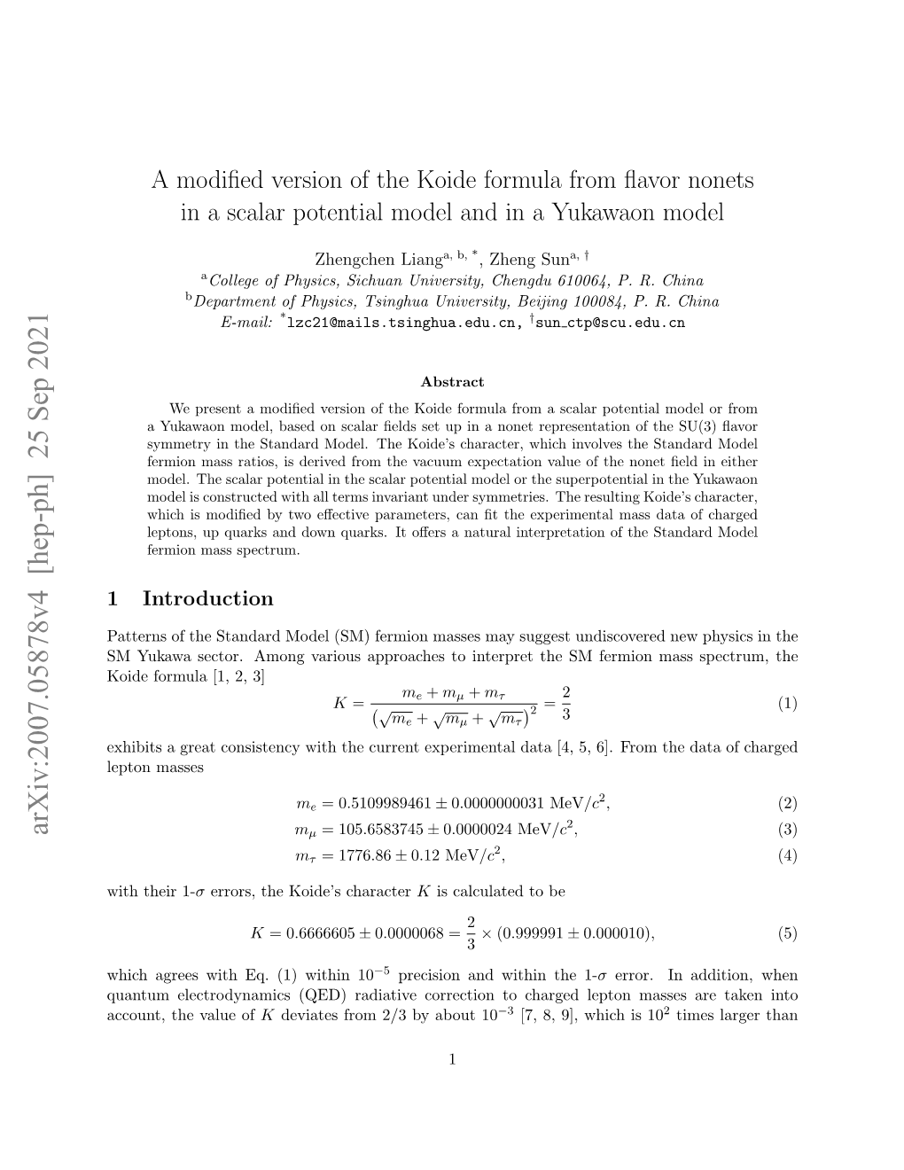 Arxiv:2007.05878V3 [Hep-Ph] 4 May 2021