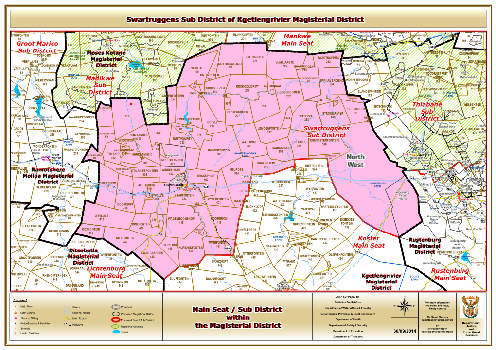 Swartruggens Sub District of Kgetlengrivier Magisterial District