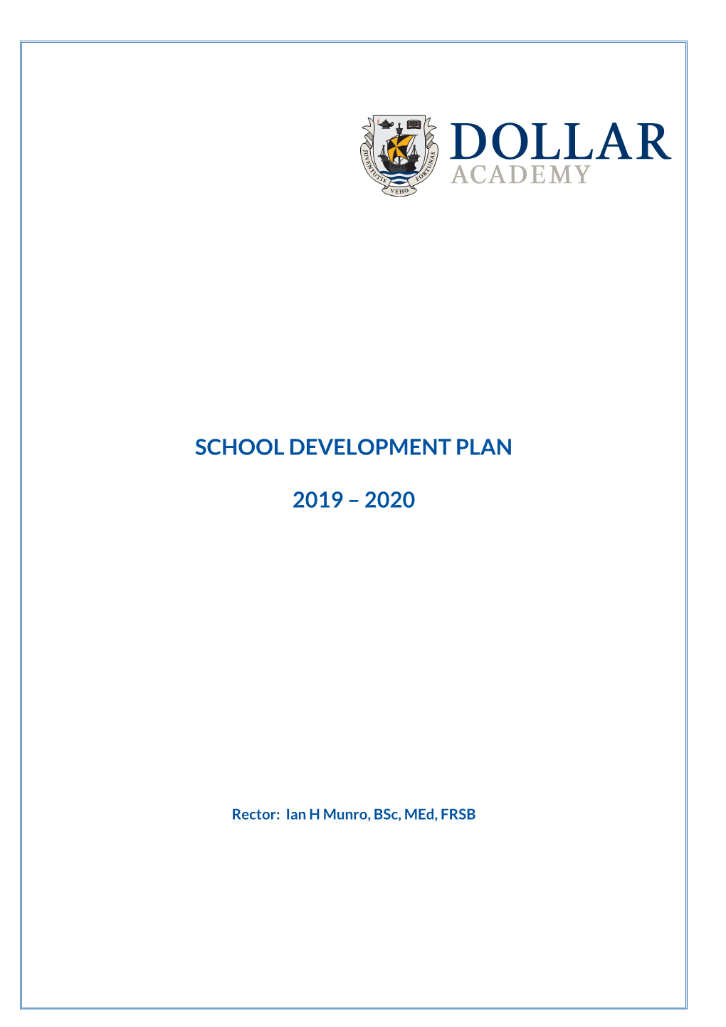 School Development Plan 2019 – 2020