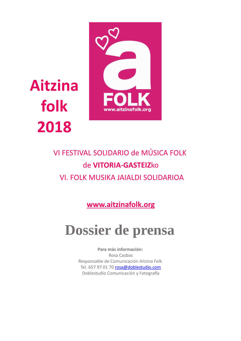20181008 Aitzina Folk 2018 Dossier De Prensa