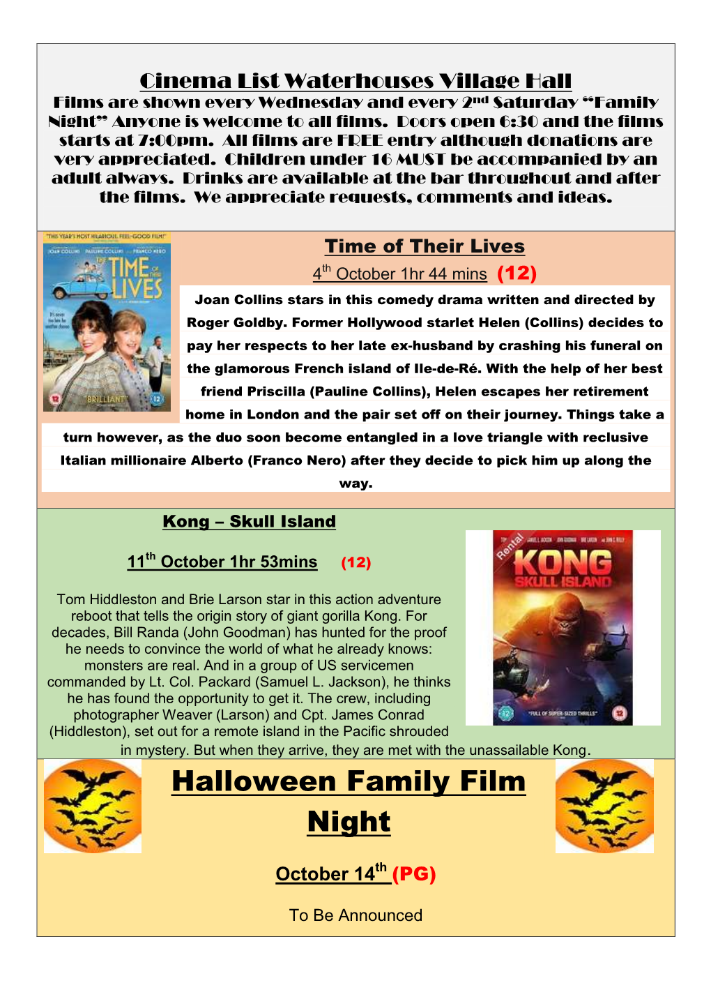 Halloween Family Film Night