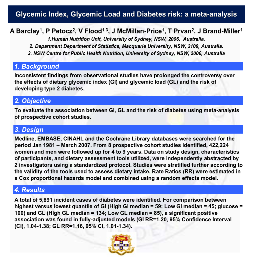 Glycemic Index, Glycemic Load and Diabetes Risk: a Meta-Analysis