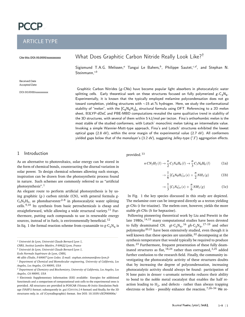 What Does Graphitic Carbon Nitride Really Look Like?†