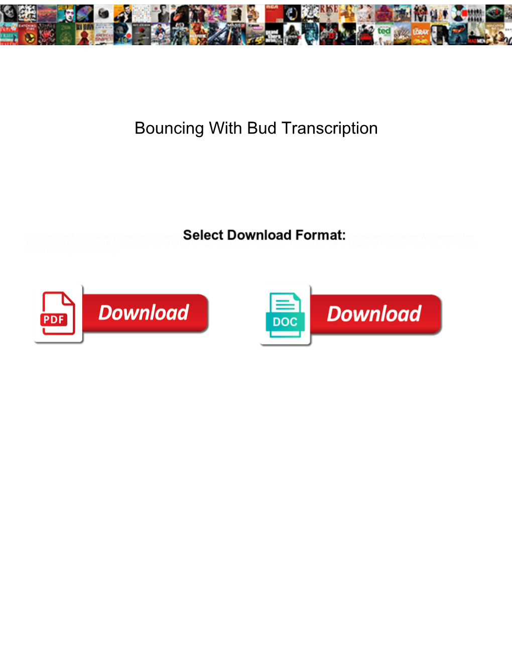 Bouncing with Bud Transcription