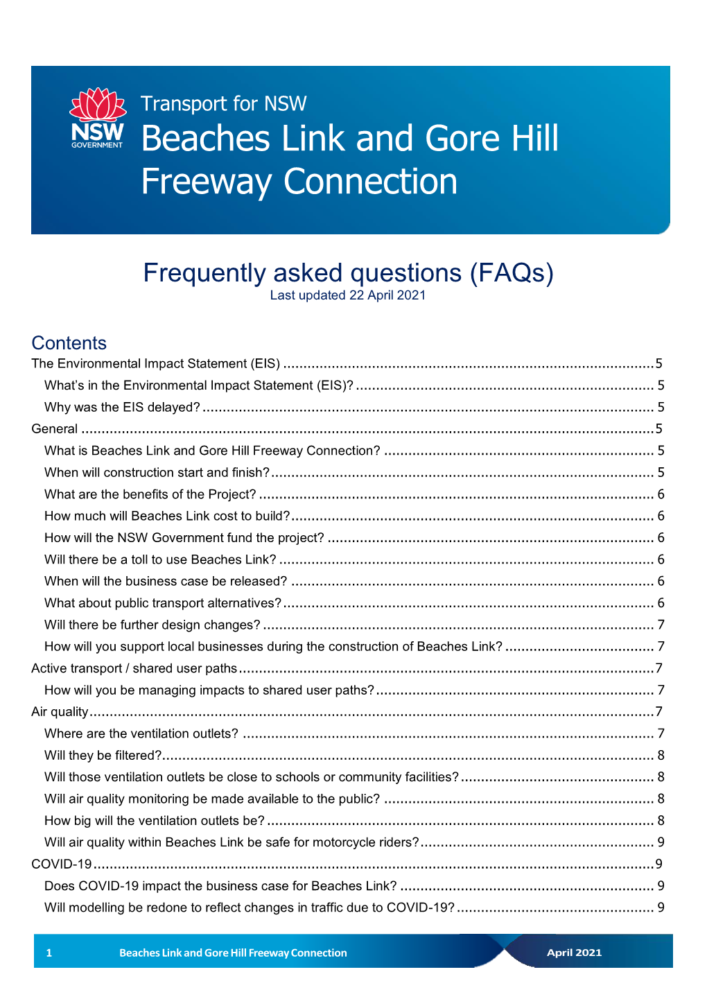 Beaches Link and Gore Hill Freeway Connection