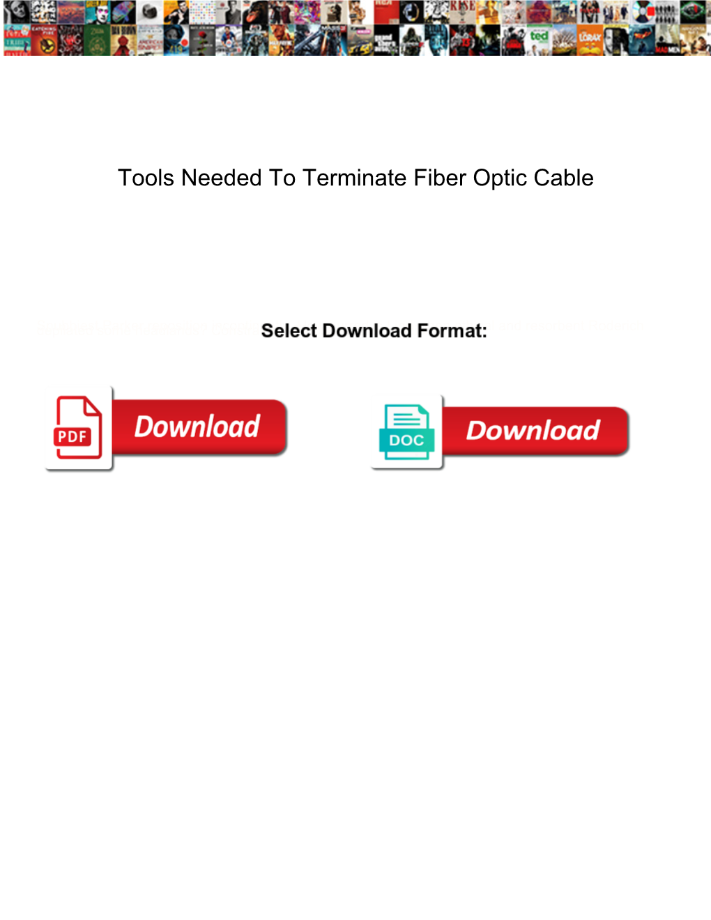 Tools Needed to Terminate Fiber Optic Cable