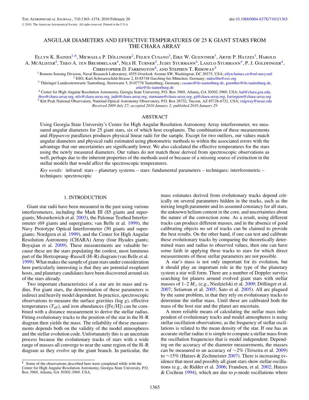 Angular Diameters and Effective Temperatures of 25 K Giant Stars from the Chara Array