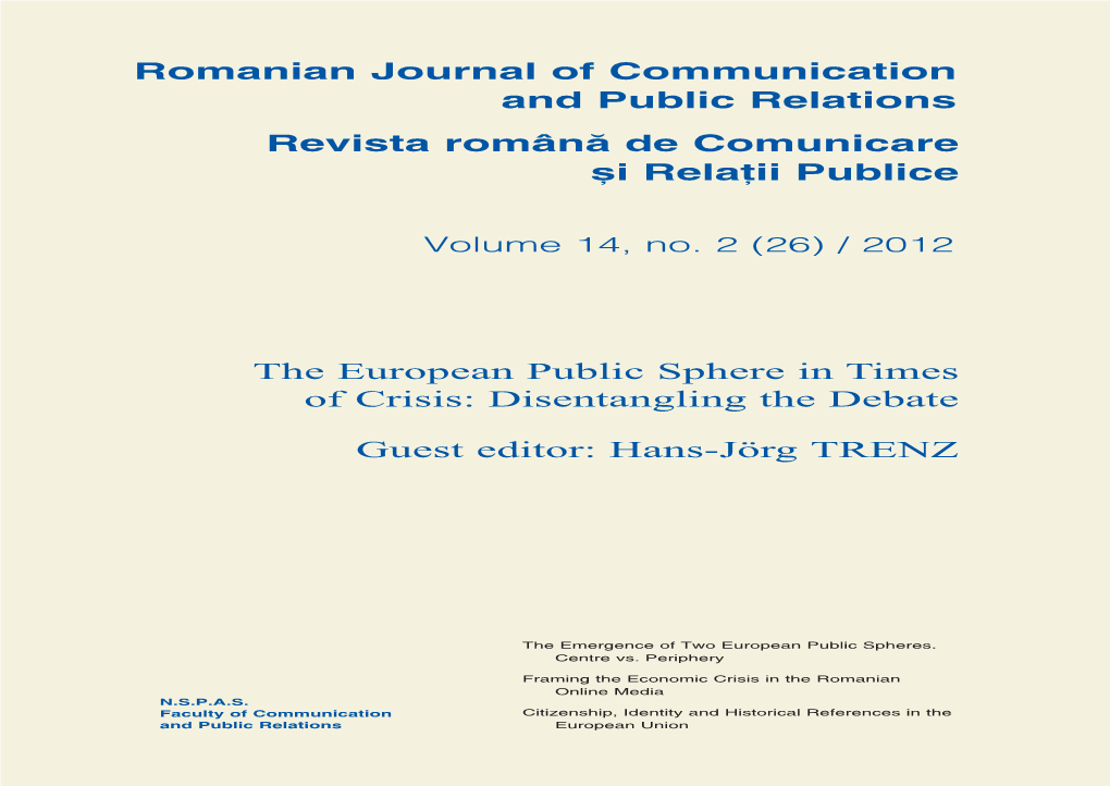 Romanian Journal of Communication and Public Relations Revista