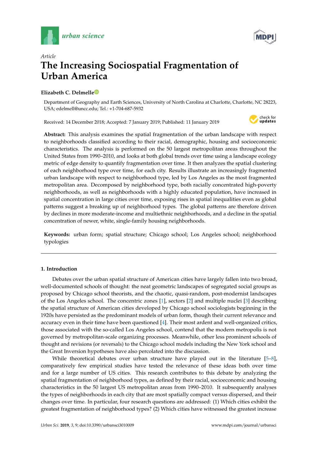 The Increasing Sociospatial Fragmentation of Urban America