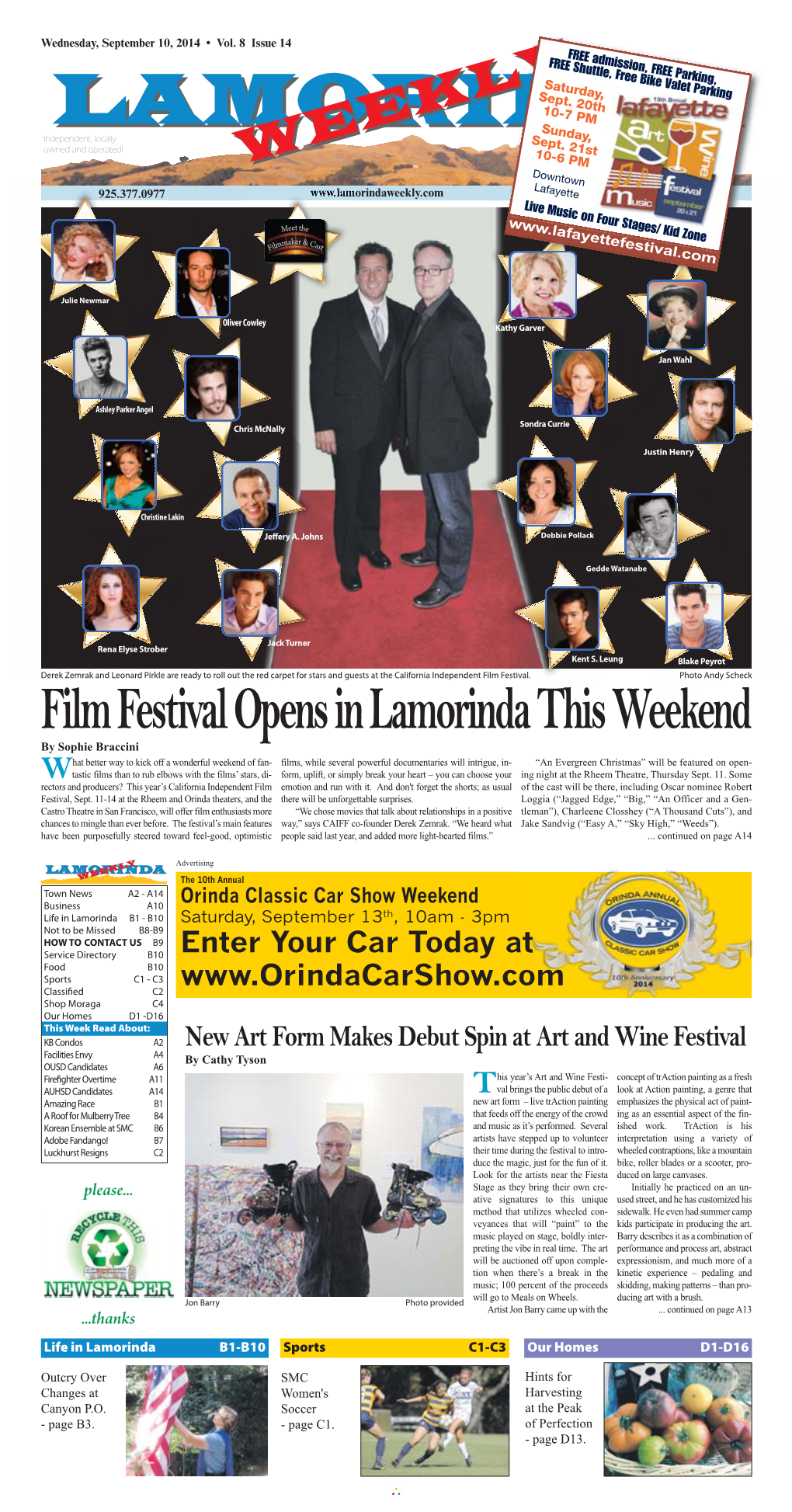 Film Festival Opens in Lamorinda This Weekend
