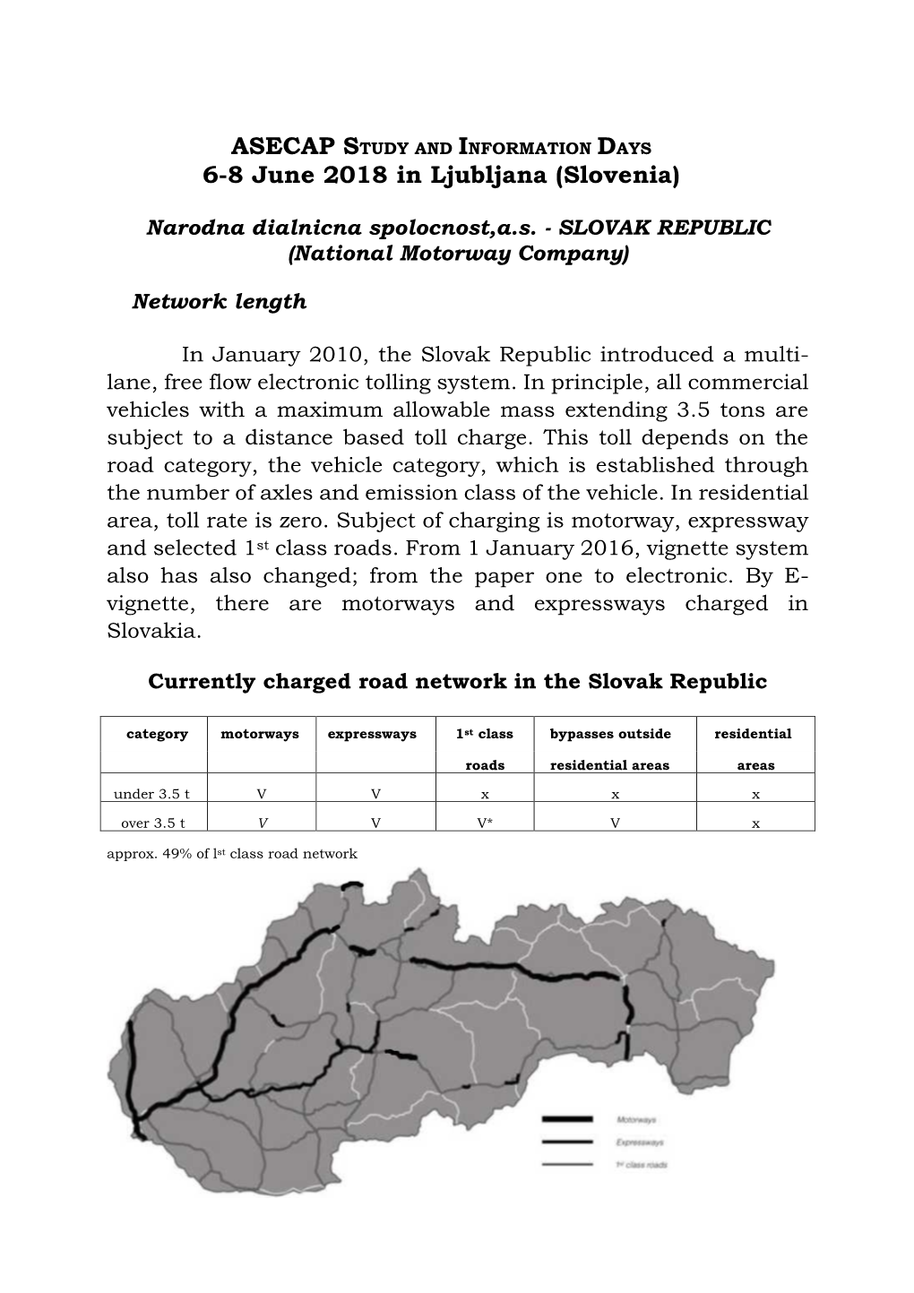 SLOVAK REPUBLIC (National Motorway Company)