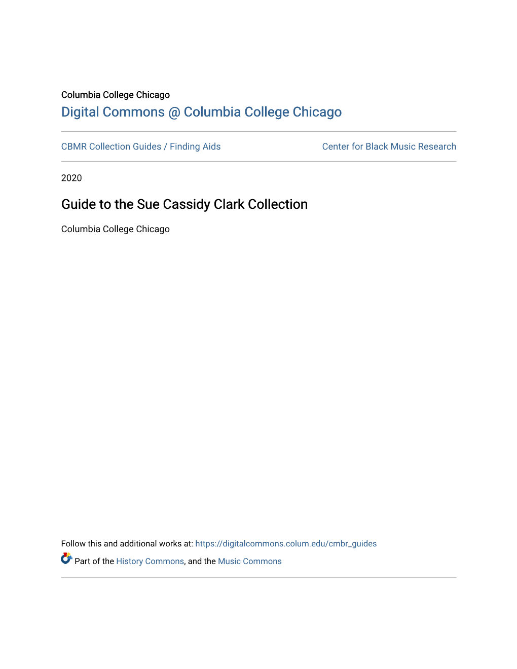 Guide to the Sue Cassidy Clark Collection