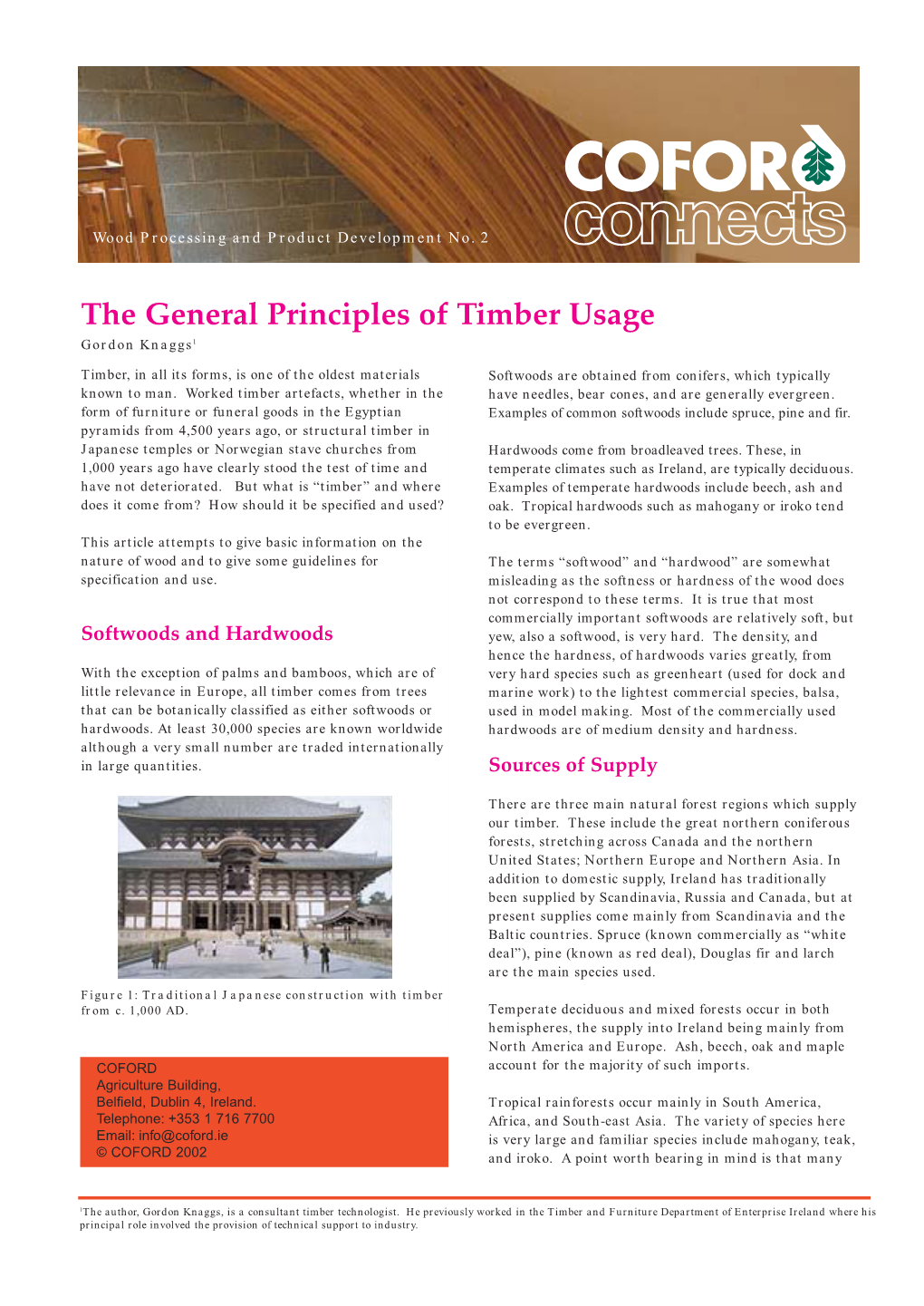 General Principles of Timber Usage Gordon Knaggs1