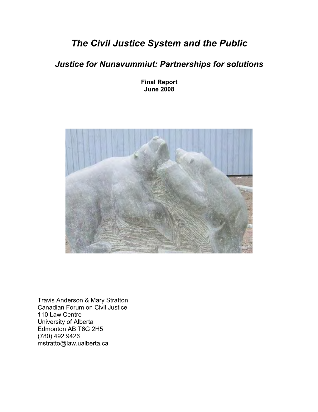 Justice for Nunavummiut: Partnerships for Solutions