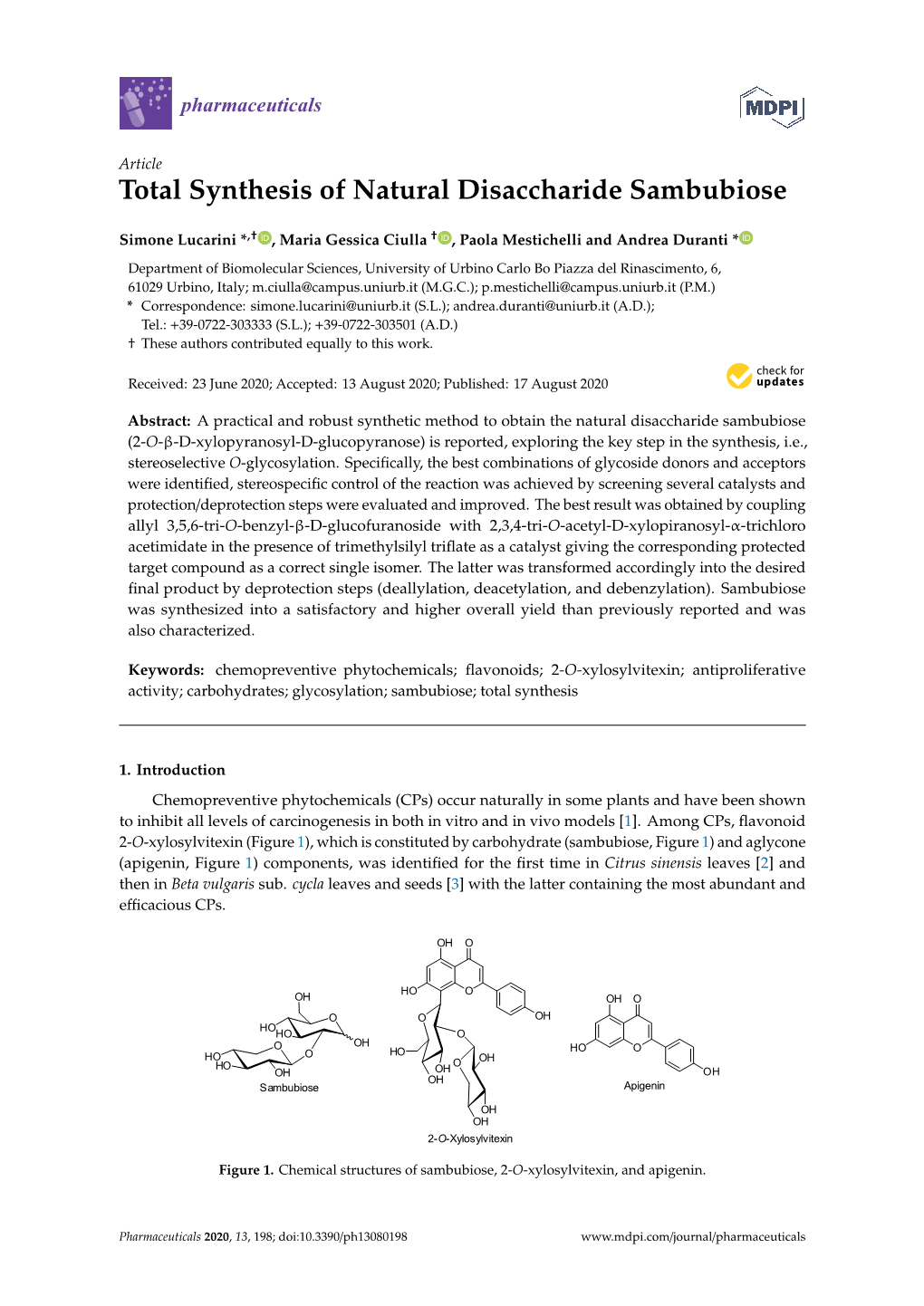 Total Synthesis of Natural Disaccharide Sambubiose Was Developed