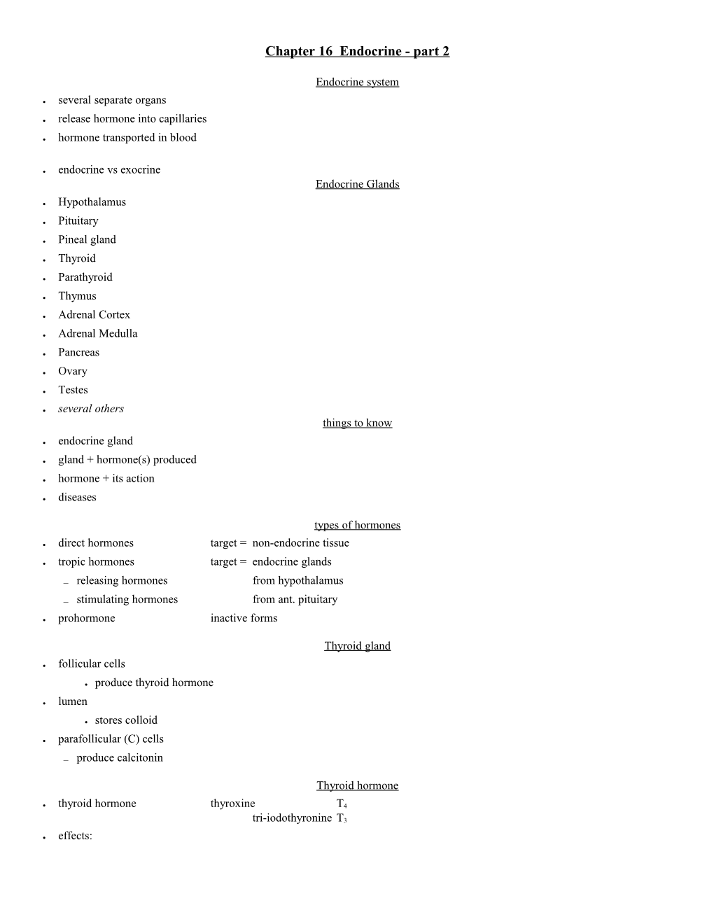 Chapter 16 Endocrine - Part 2