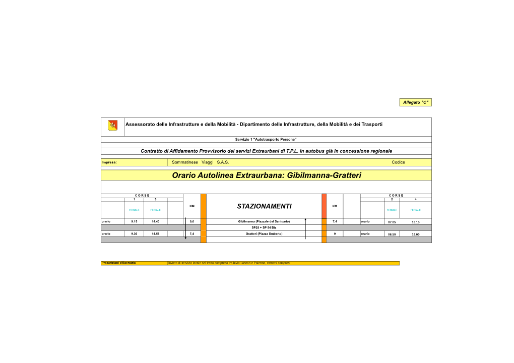Orario Autolinea Extraurbana: Gibilmanna-Gratteri