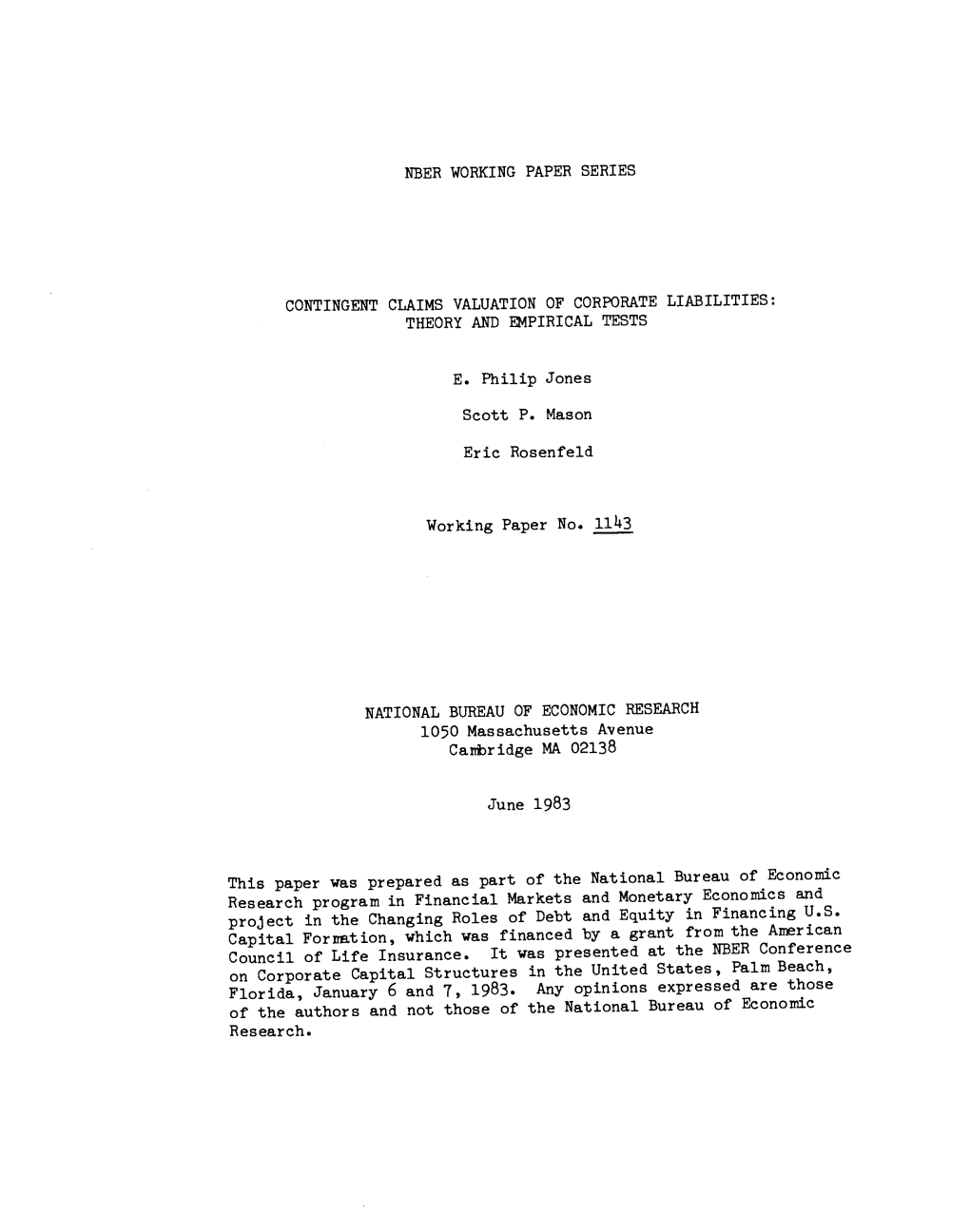 Contingent Claims Valuation of Corporate Liabilities: Theory and Empirical Tests