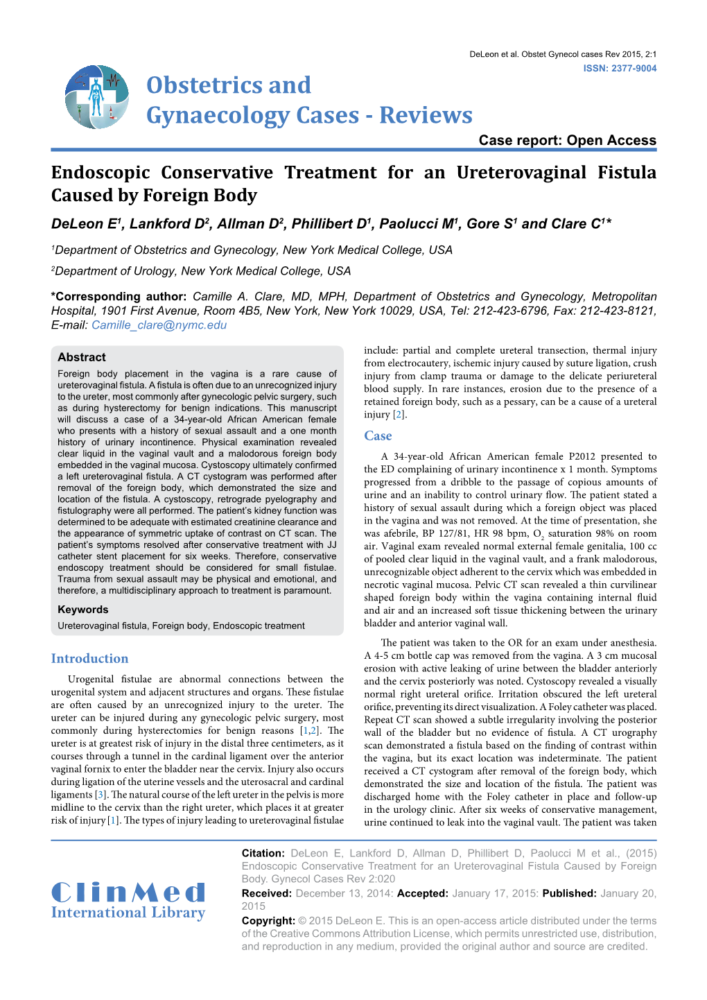 Endoscopic Conservative Treatment for an Ureterovaginal Fistula