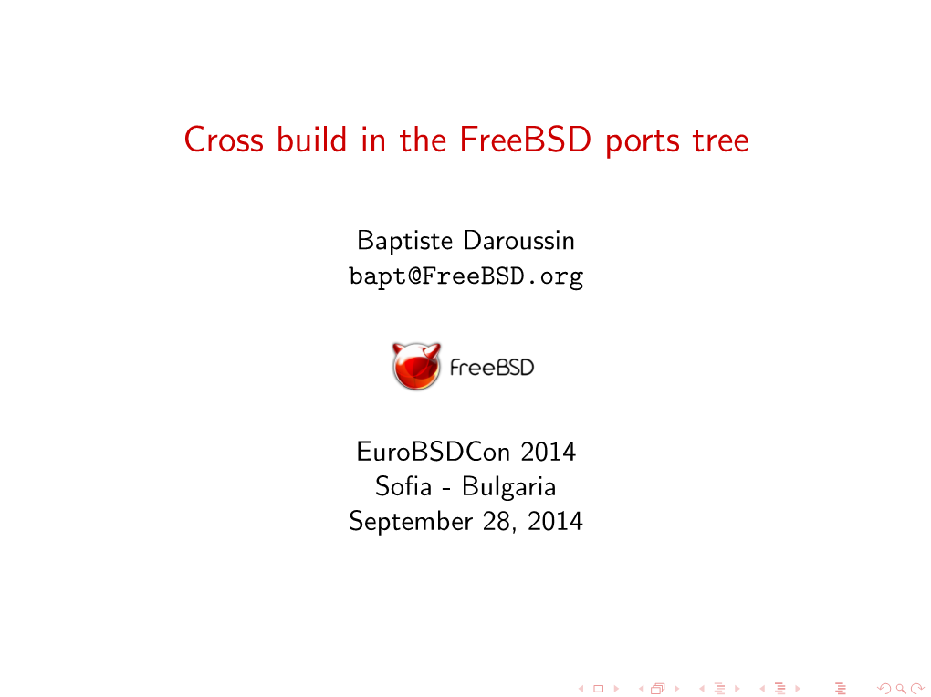 Cross Build in the Freebsd Ports Tree