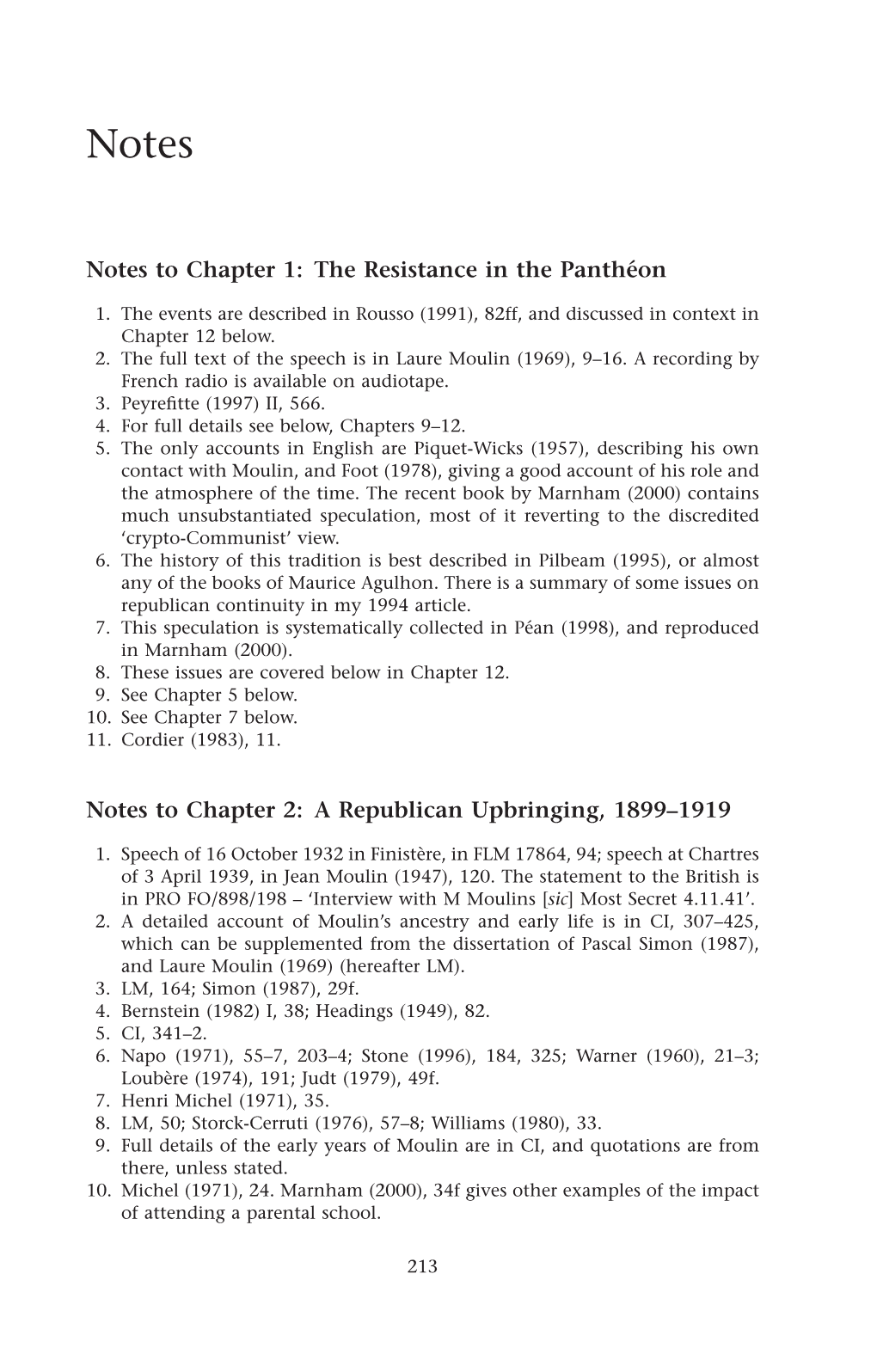 Notes to Chapter 1: the Resistance in the Panthéon Notes to Chapter 2: A