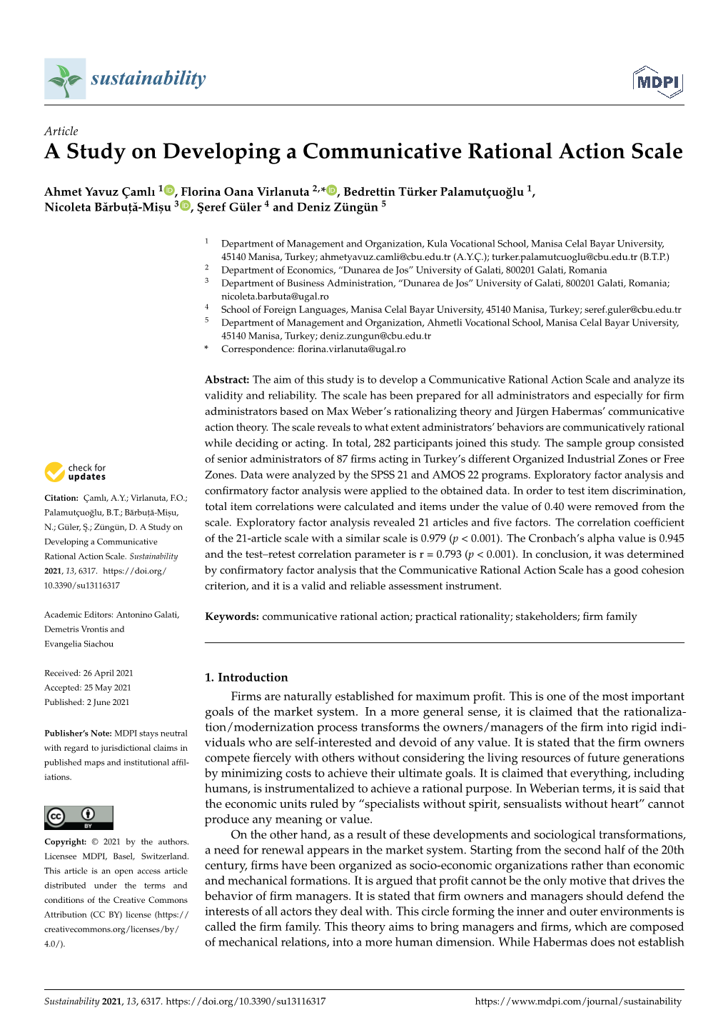 A Study on Developing a Communicative Rational Action Scale