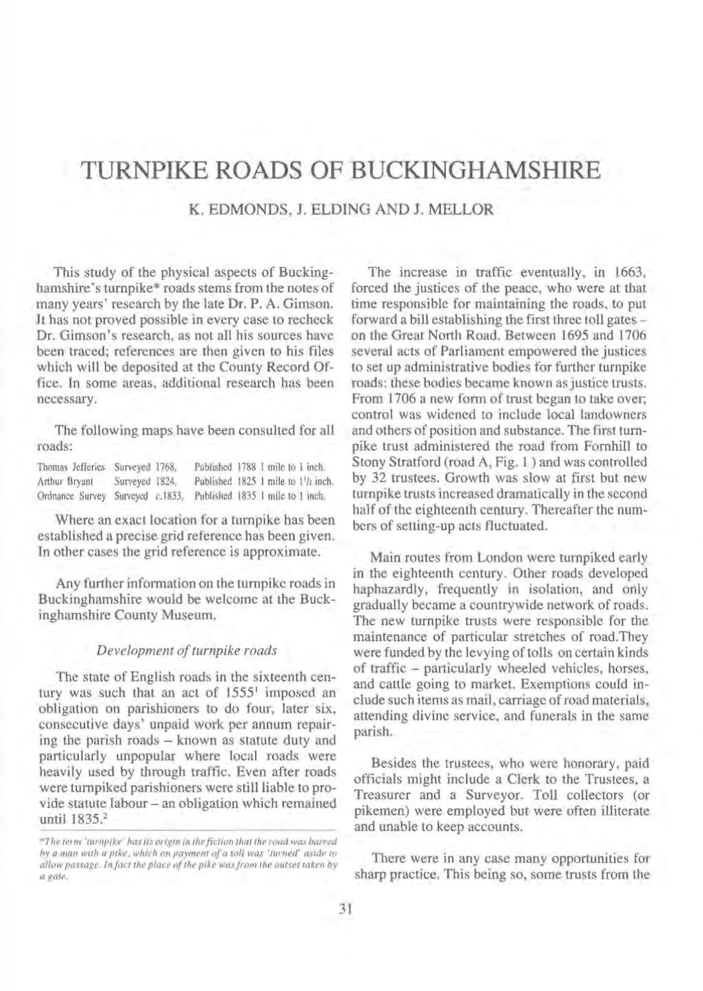 Turnpike Roads of Buckinghamshire