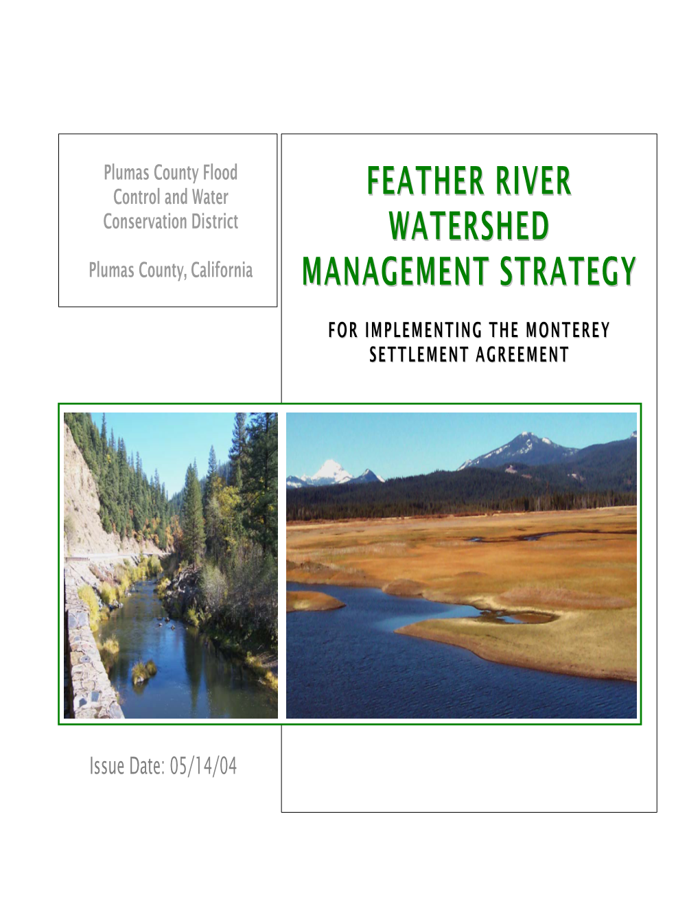 Feather River Watershed Management Strategy