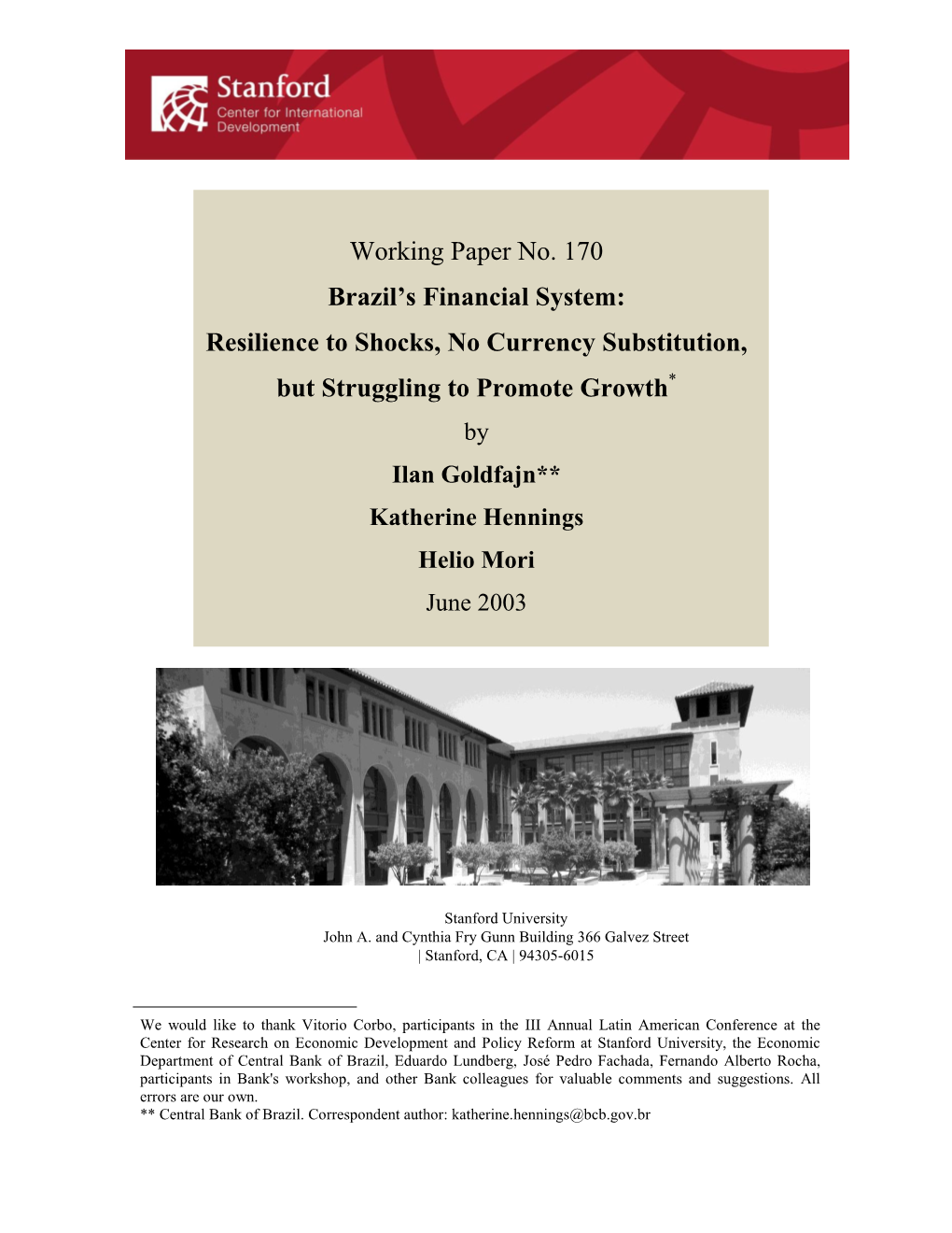 Financial Market Development in Brazil