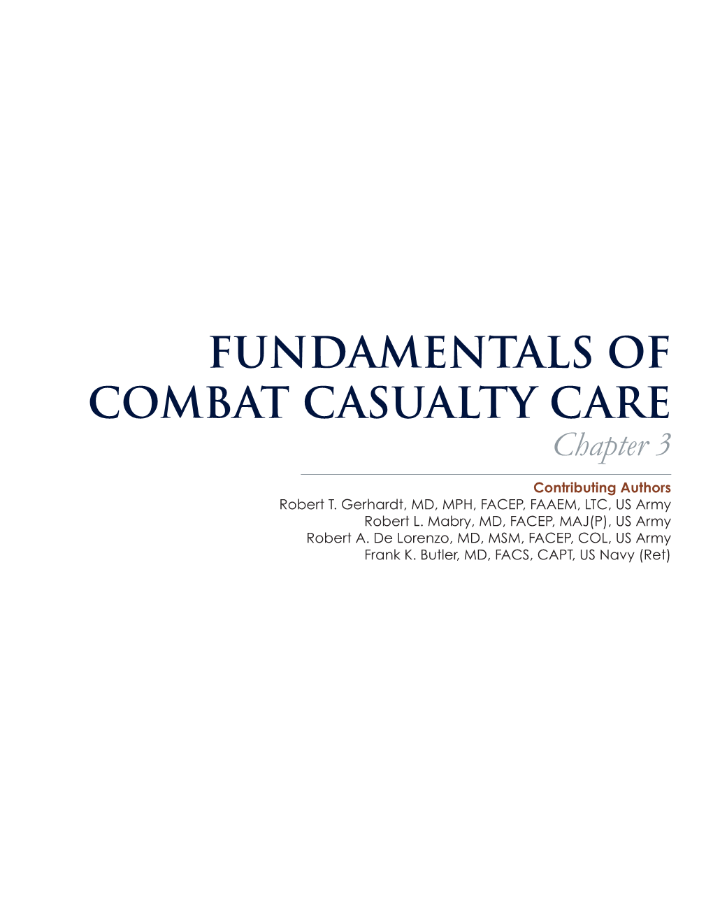 FUNDAMENTALS of COMBAT CASUALTY CARE Chapter 3