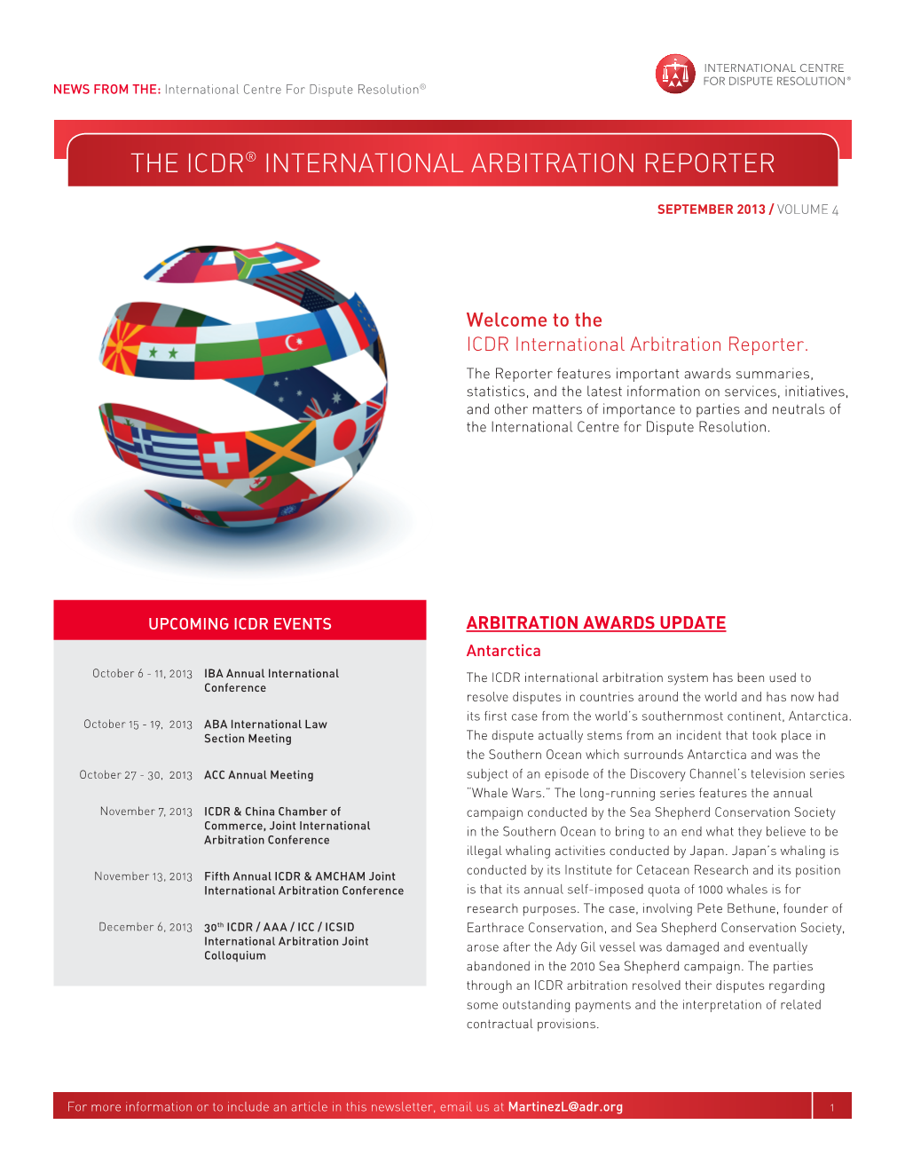 The Icdr® International Arbitration Reporter