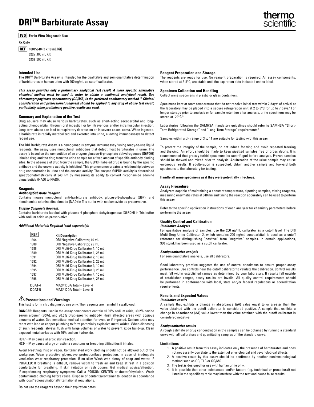 DRITM Barbiturate Assay