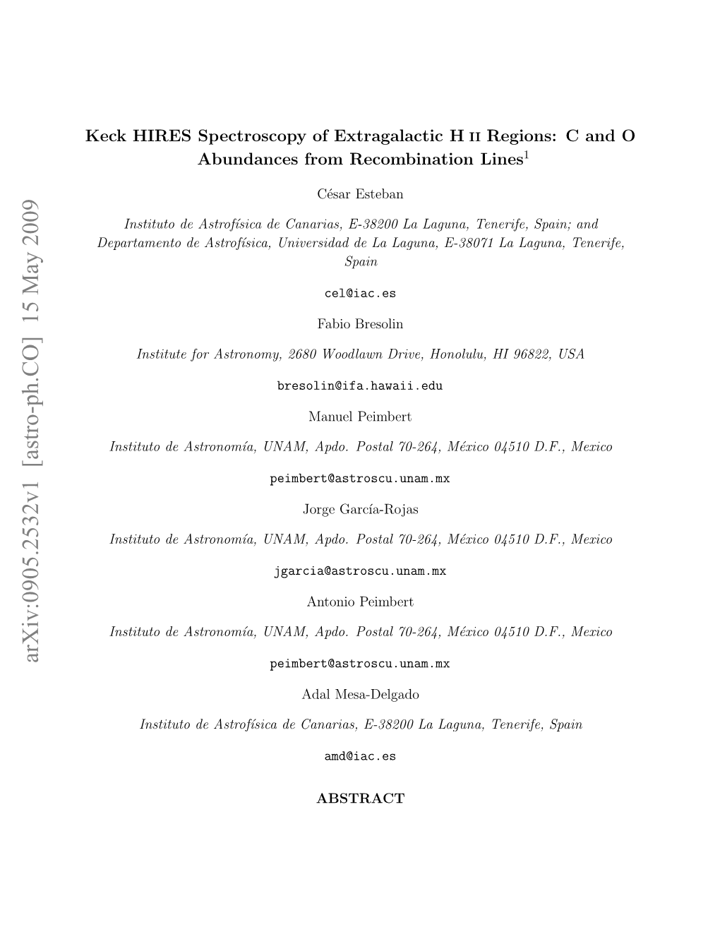 Keck HIRES Spectroscopy of Extragalactic HII Regions: C and O