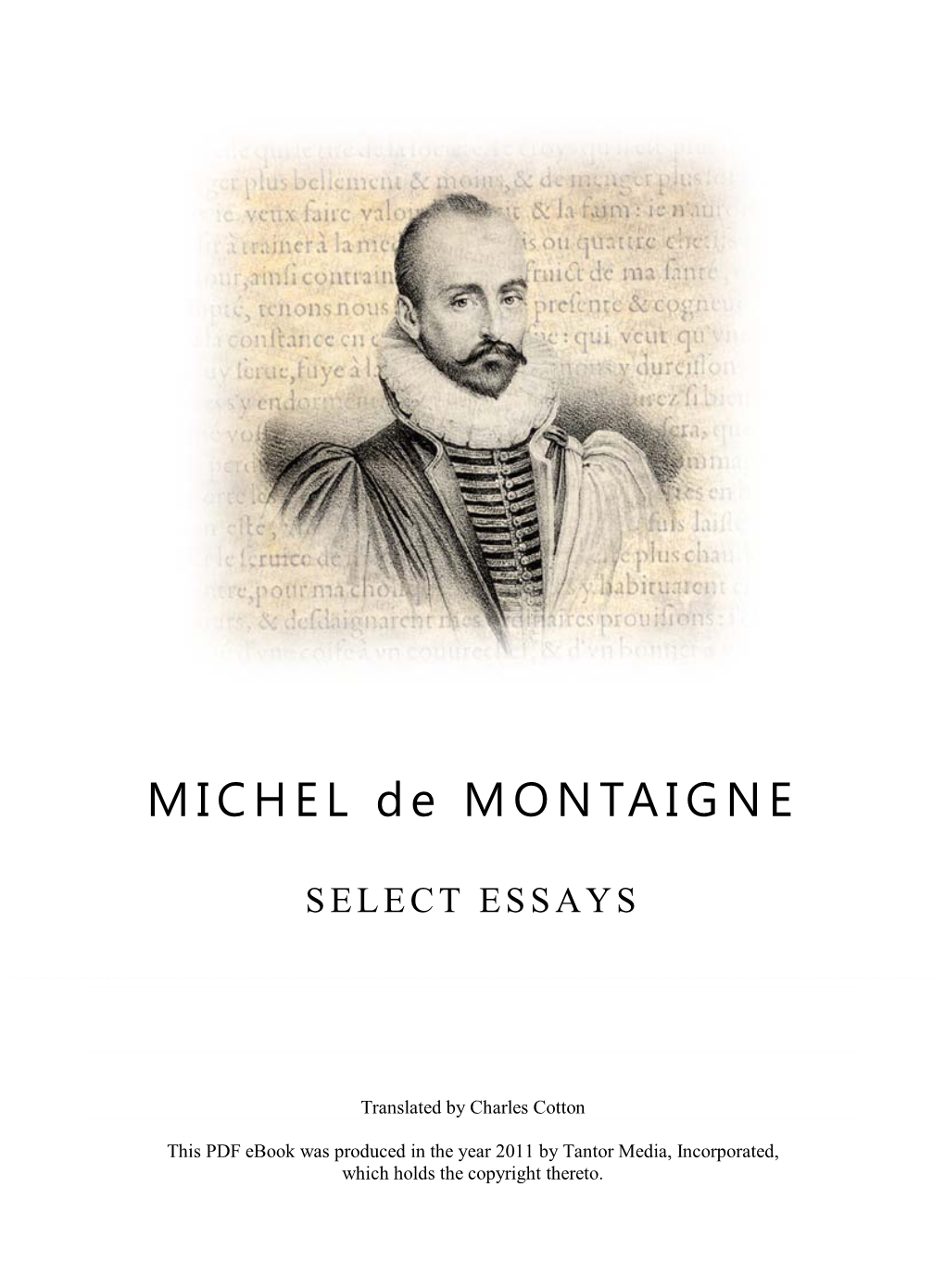 MICHEL De MONTAIGNE