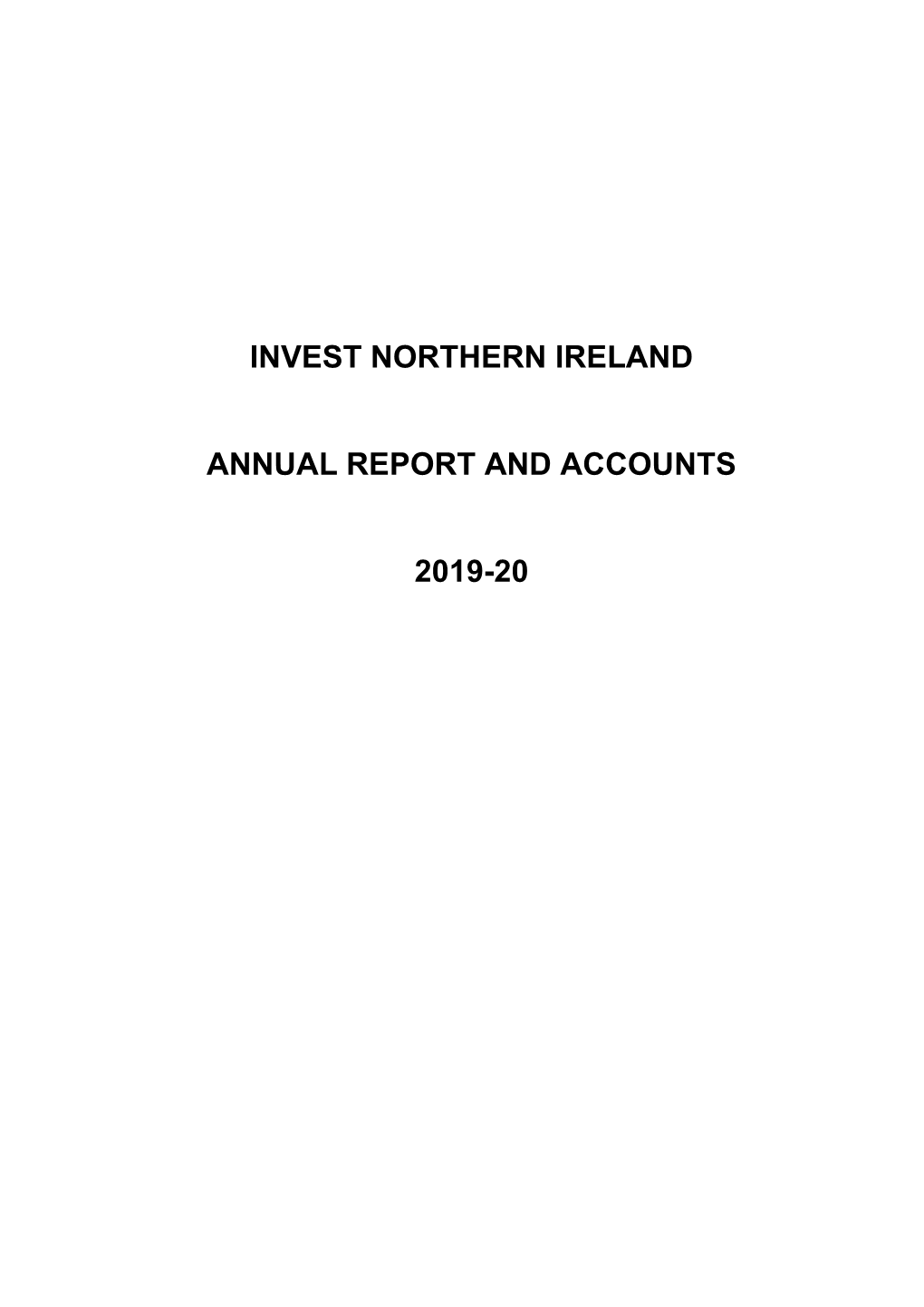 Annual Report Invest NI 2019-2020 (PDF)