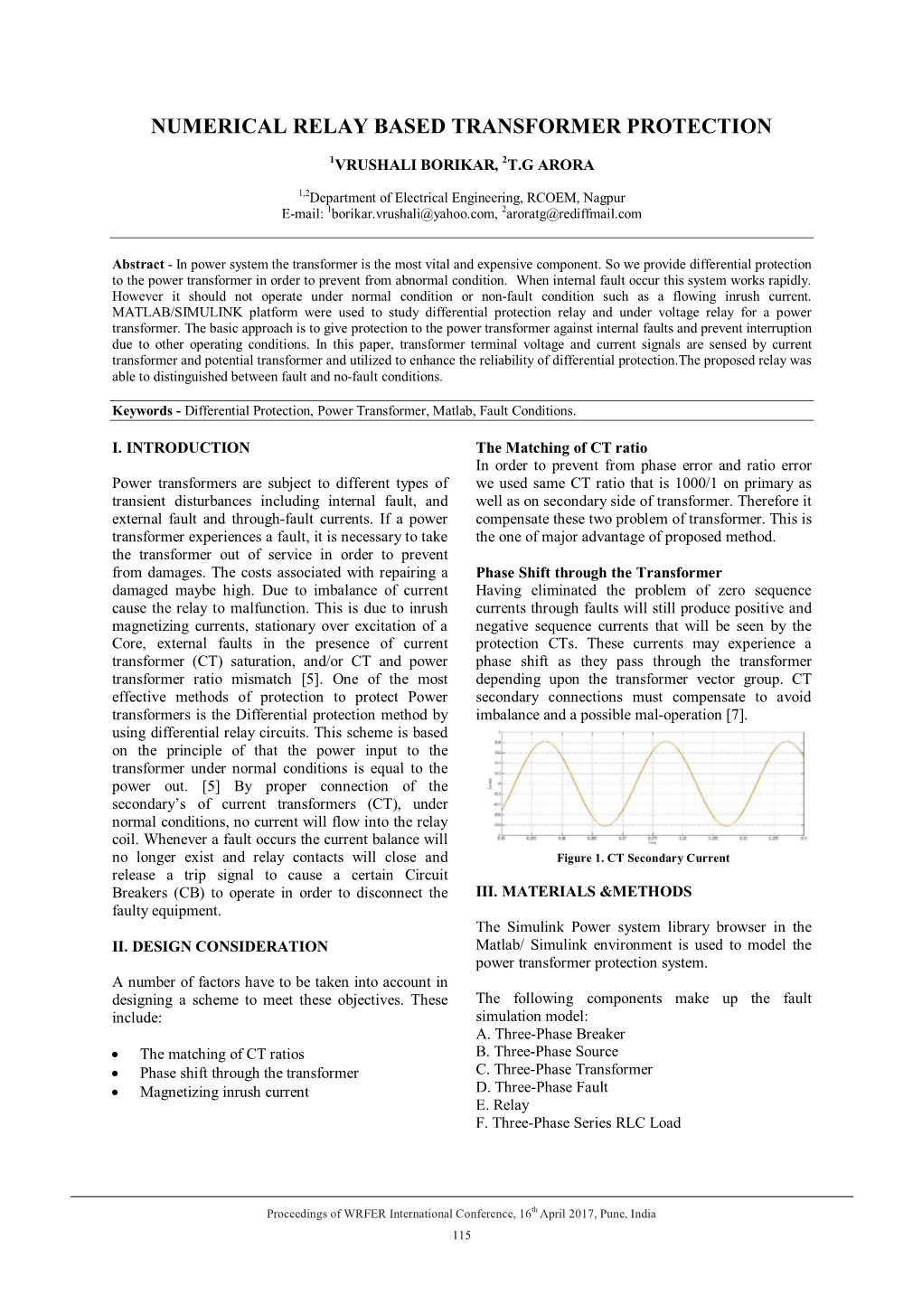 Numerical Relay Based Transformer Protection