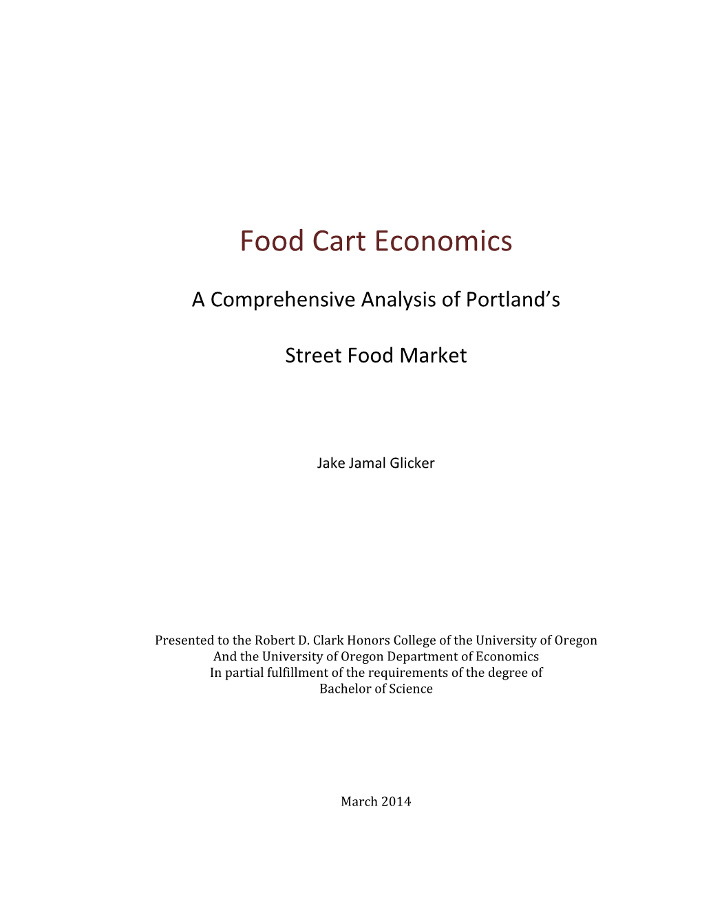 Food Cart Economics