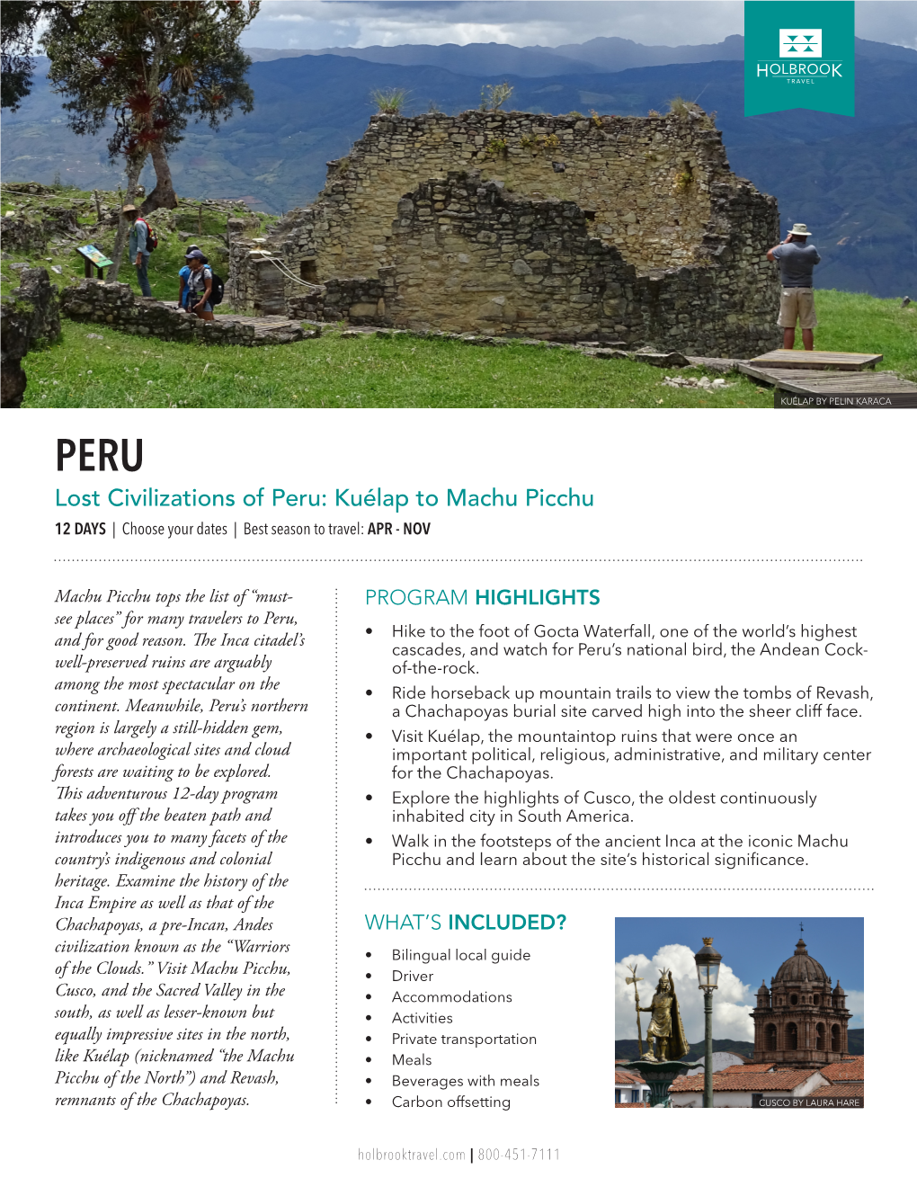 Lost Civilizations of Peru: Kuélap to Machu Picchu 12 DAYS | Choose Your Dates | Best Season to Travel: APR - NOV