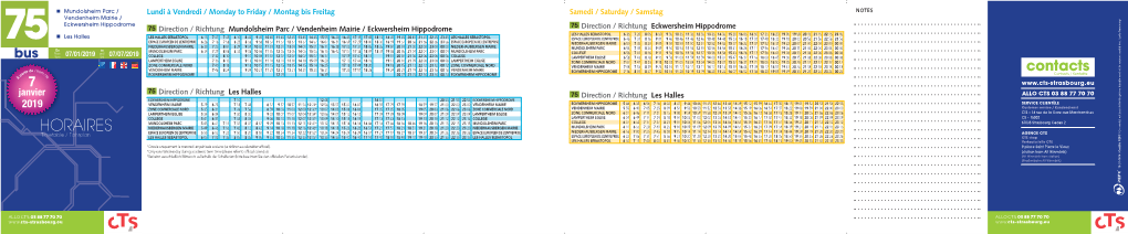 HORAIRES Contacts