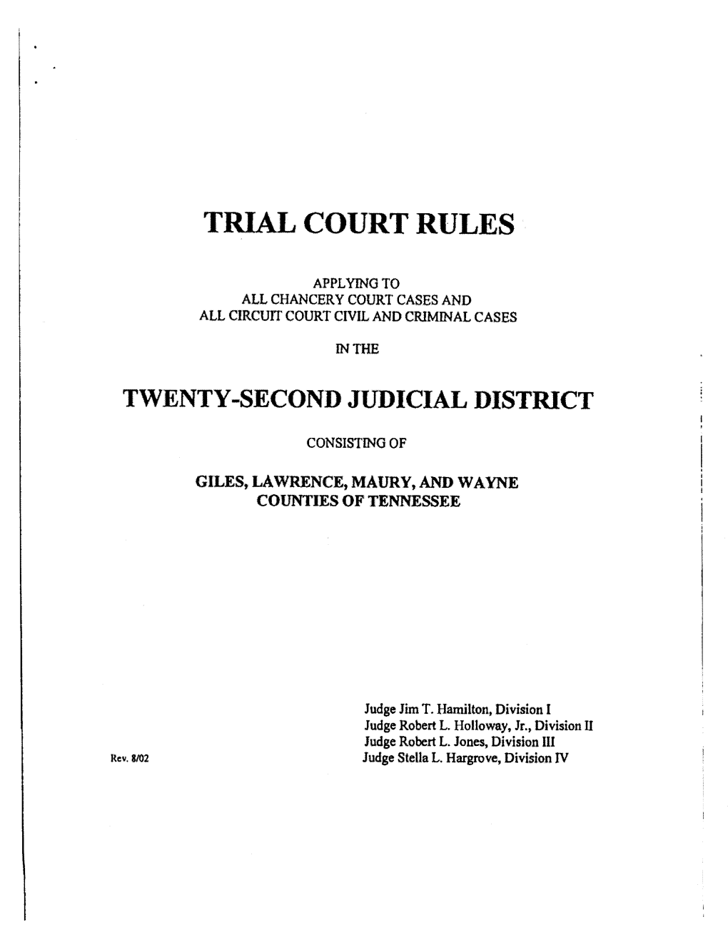 Local Rules for Chancery Court (PDF)